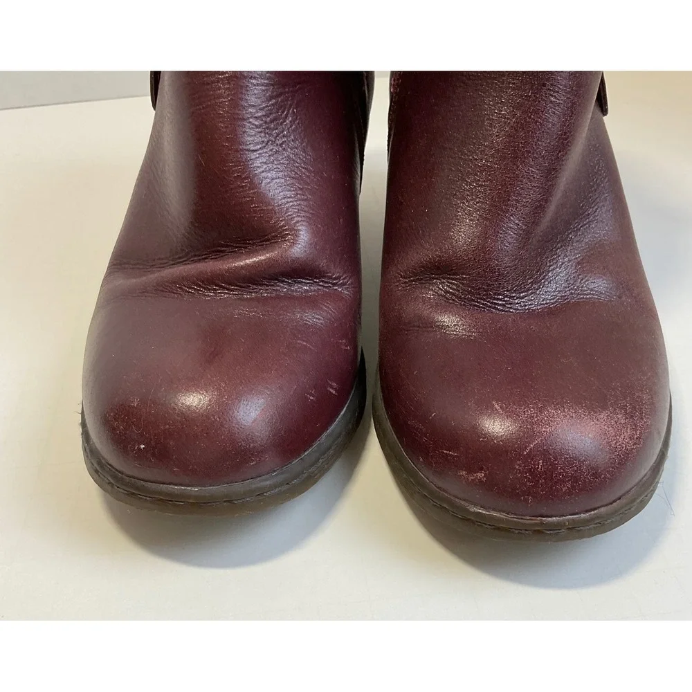 Dr. Martens Jenna Dia Burgundy Leather Button Ankle Boots Womens Size 7